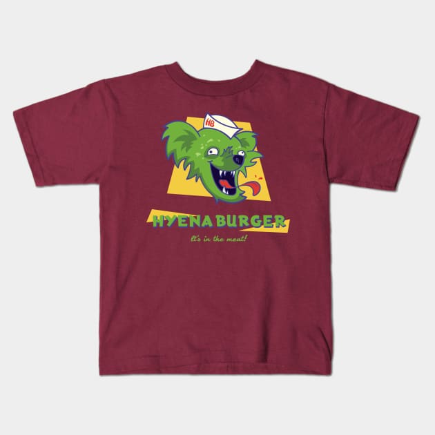 Hyena Burger Kids T-Shirt by cabinboy100